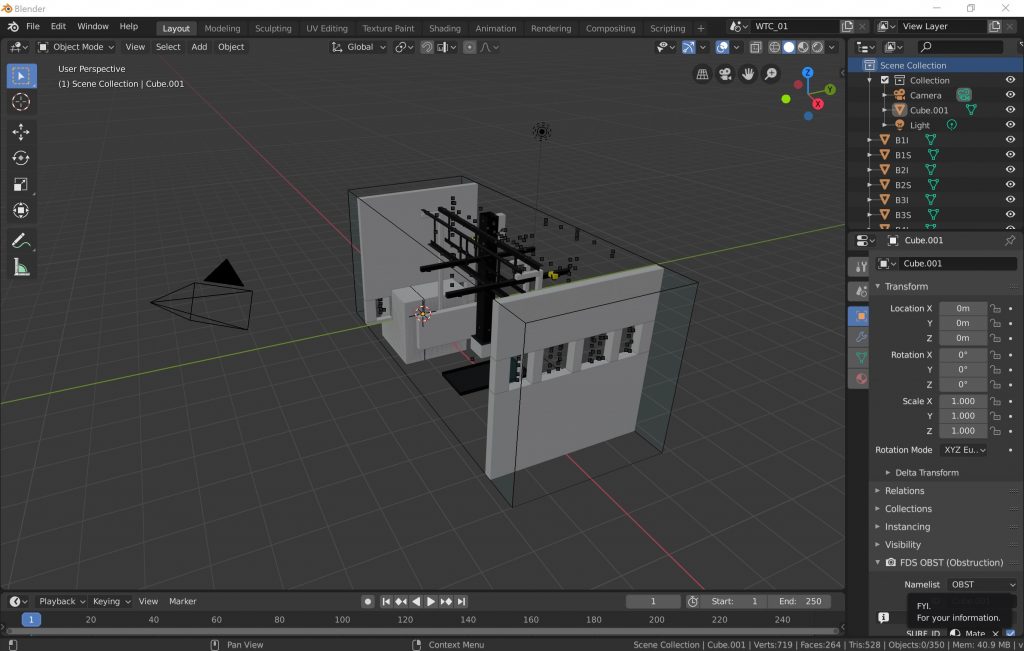 FDS visualization using blender FDS